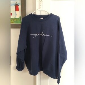 Hanes Women's Navy Grandma Crew Neck Sweatshirt